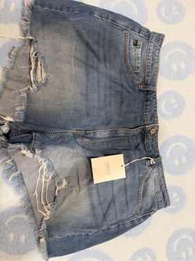 KanCan Light Blue Distressed Denim Shorts
